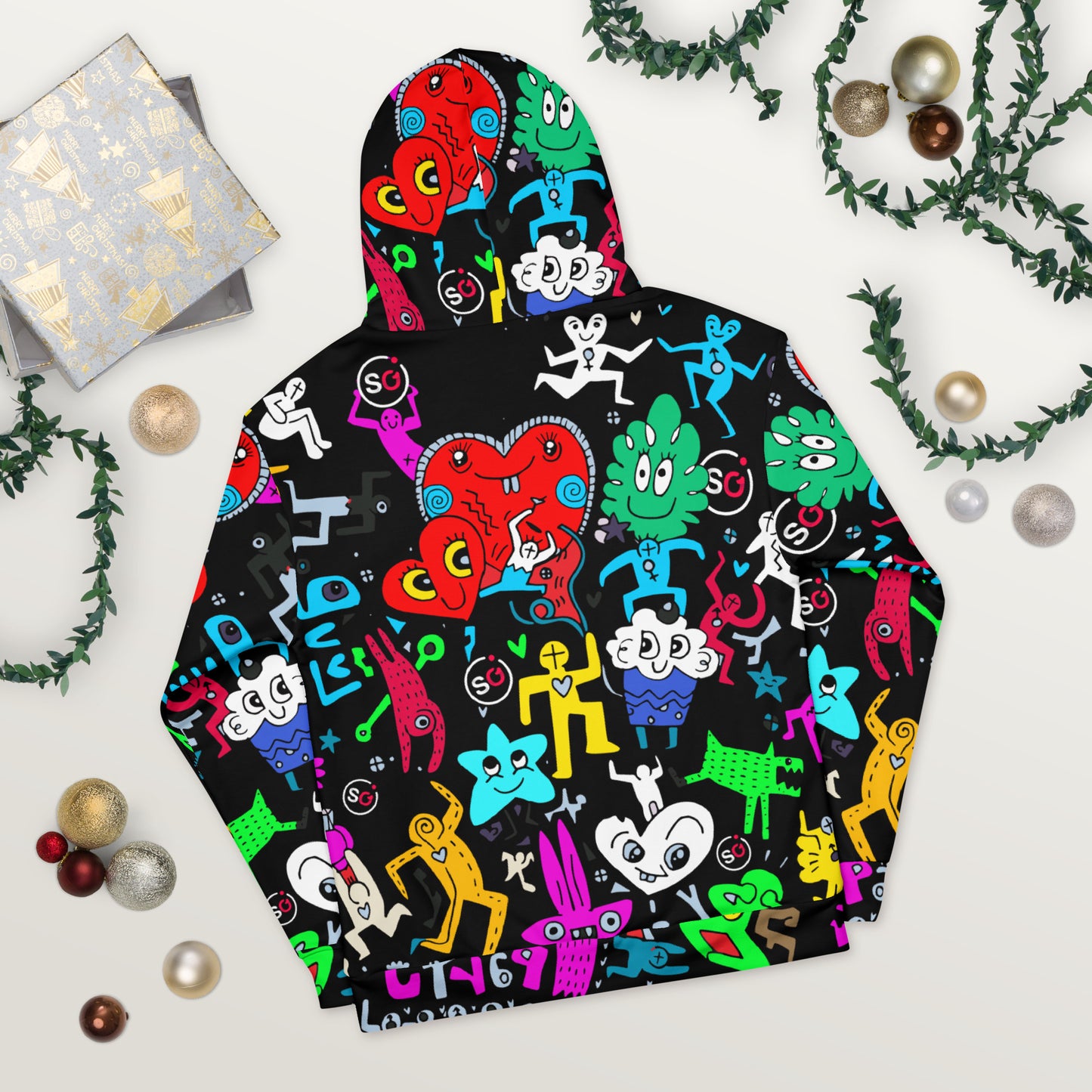 StyleOne Hoodie: Party Graffiti Style - Einzigartiger Kapuzenpullover für stylische Feierlaune