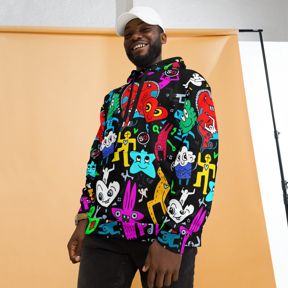 StyleOne Hoodie: Party Graffiti Style - Einzigartiger Kapuzenpullover für stylische Feierlaune