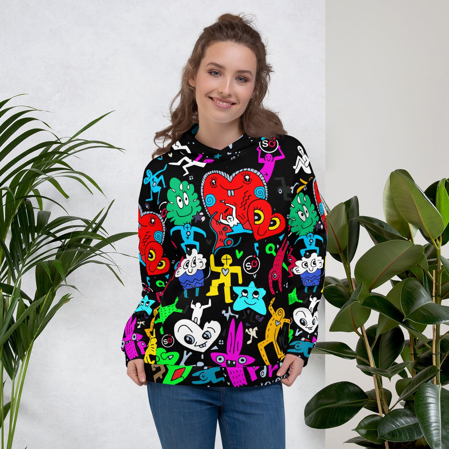 StyleOne Hoodie: Party Graffiti Style - Einzigartiger Kapuzenpullover für stylische Feierlaune