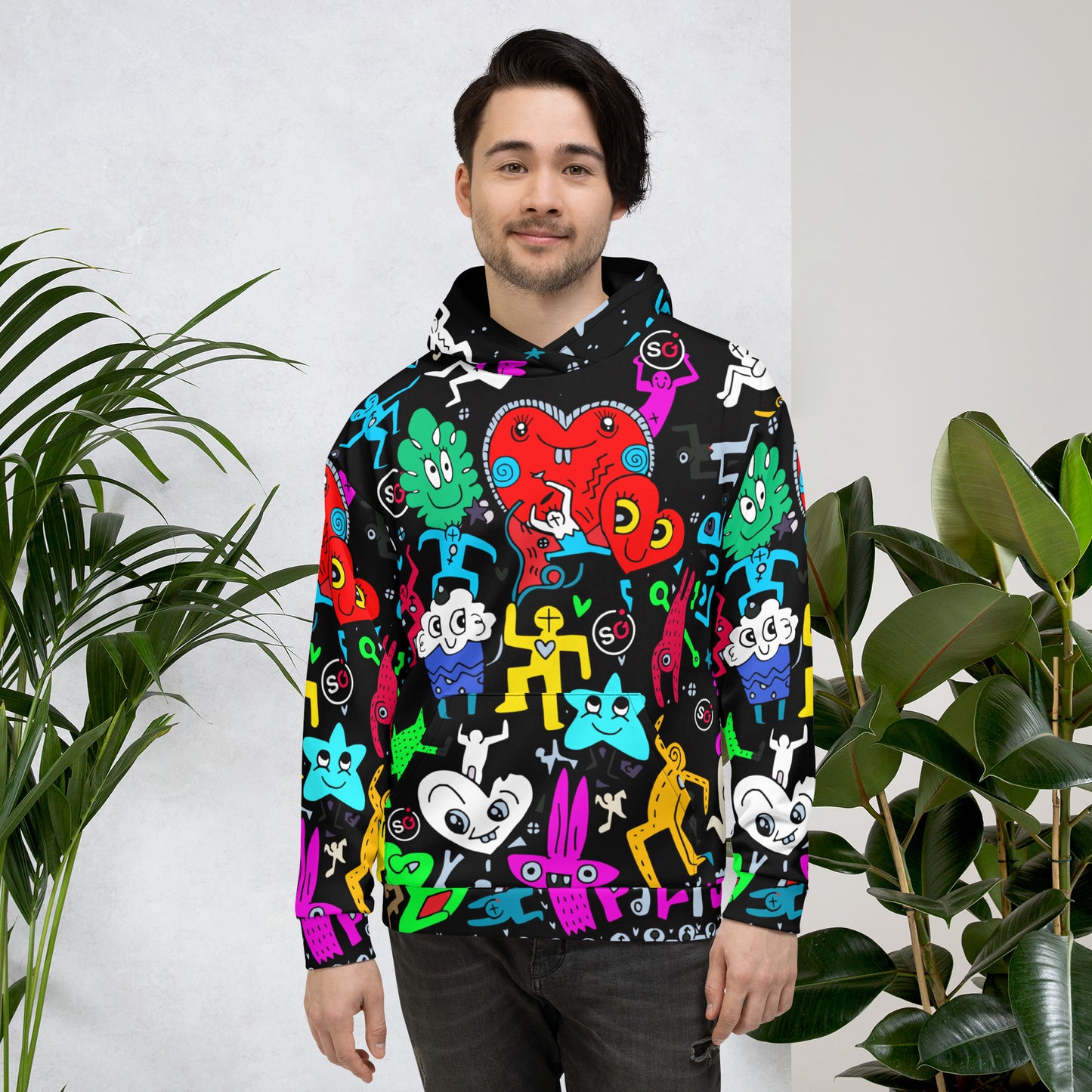 StyleOne Hoodie: Party Graffiti Style - Einzigartiger Kapuzenpullover für stylische Feierlaune