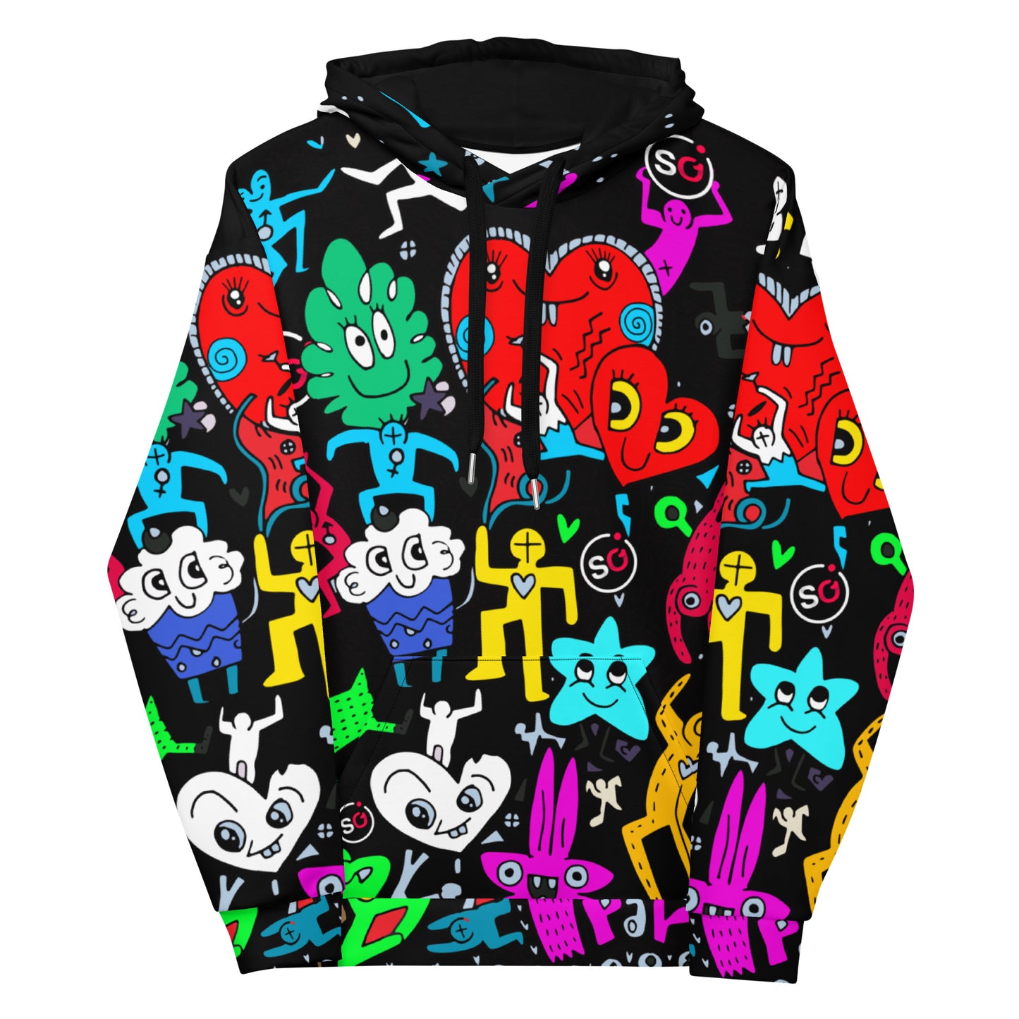 StyleOne Hoodie: Party Graffiti Style - Einzigartiger Kapuzenpullover für stylische Feierlaune