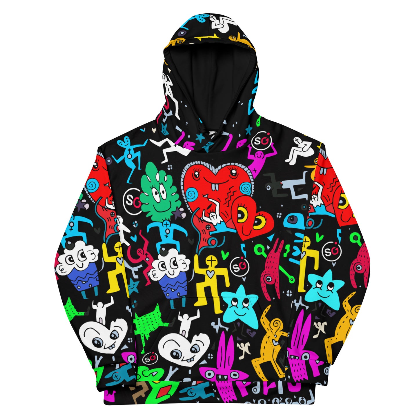 StyleOne Hoodie: Party Graffiti Style - Einzigartiger Kapuzenpullover für stylische Feierlaune