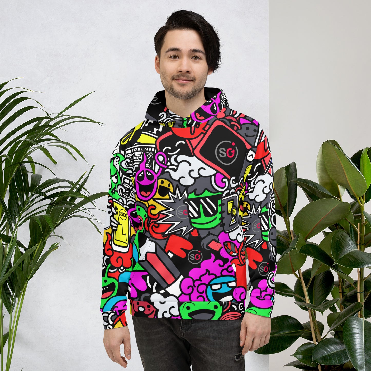 StyleOne Hoodie: Funny Comic Monsters - Einzigartiger Kapuzenpullover mit fröhlichen Comic-Monstern