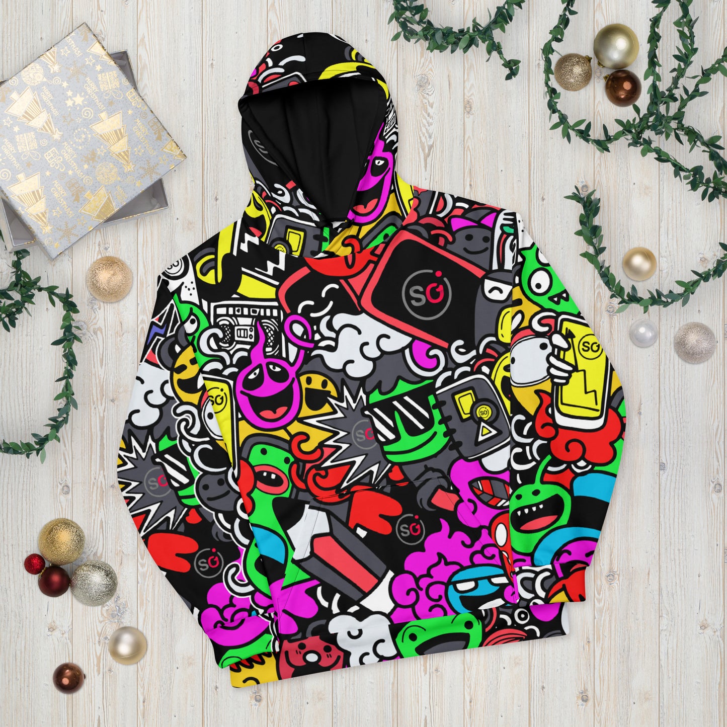 StyleOne Hoodie: Funny Comic Monsters - Einzigartiger Kapuzenpullover mit fröhlichen Comic-Monstern