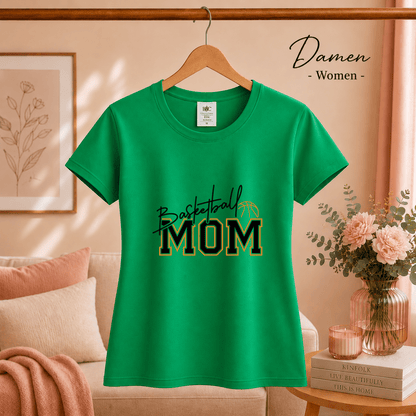 Basketball Mom Statement-Shirt | College-Style Schriftzug mit Ball-Grafik - StyleOne
