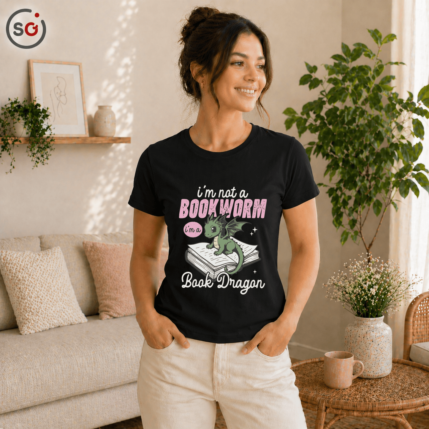 Book Dragon Shirt: Lustiges Drachen Motiv für Leseratten & Fantasy Fans - StyleOne