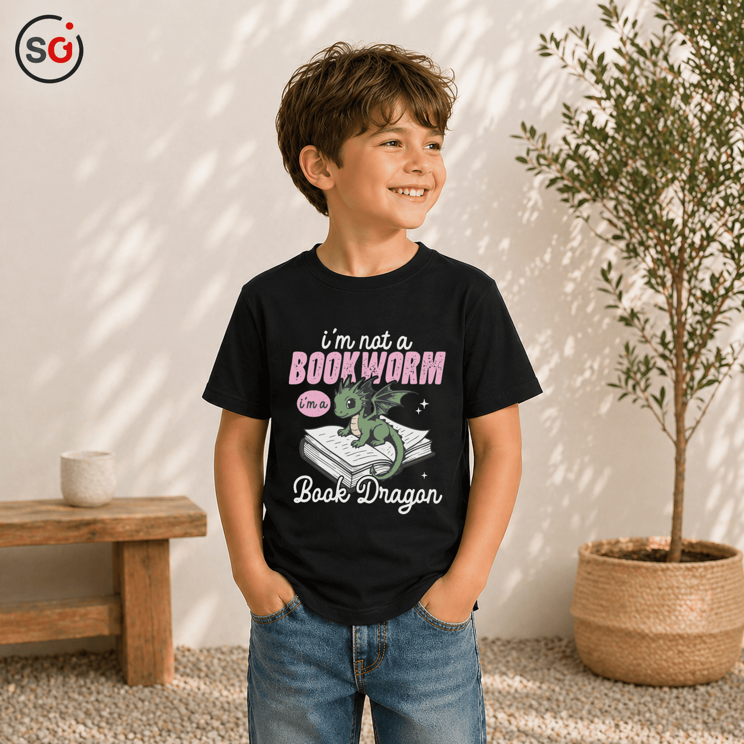 Book Dragon Shirt: Lustiges Drachen Motiv für Leseratten & Fantasy Fans - StyleOne