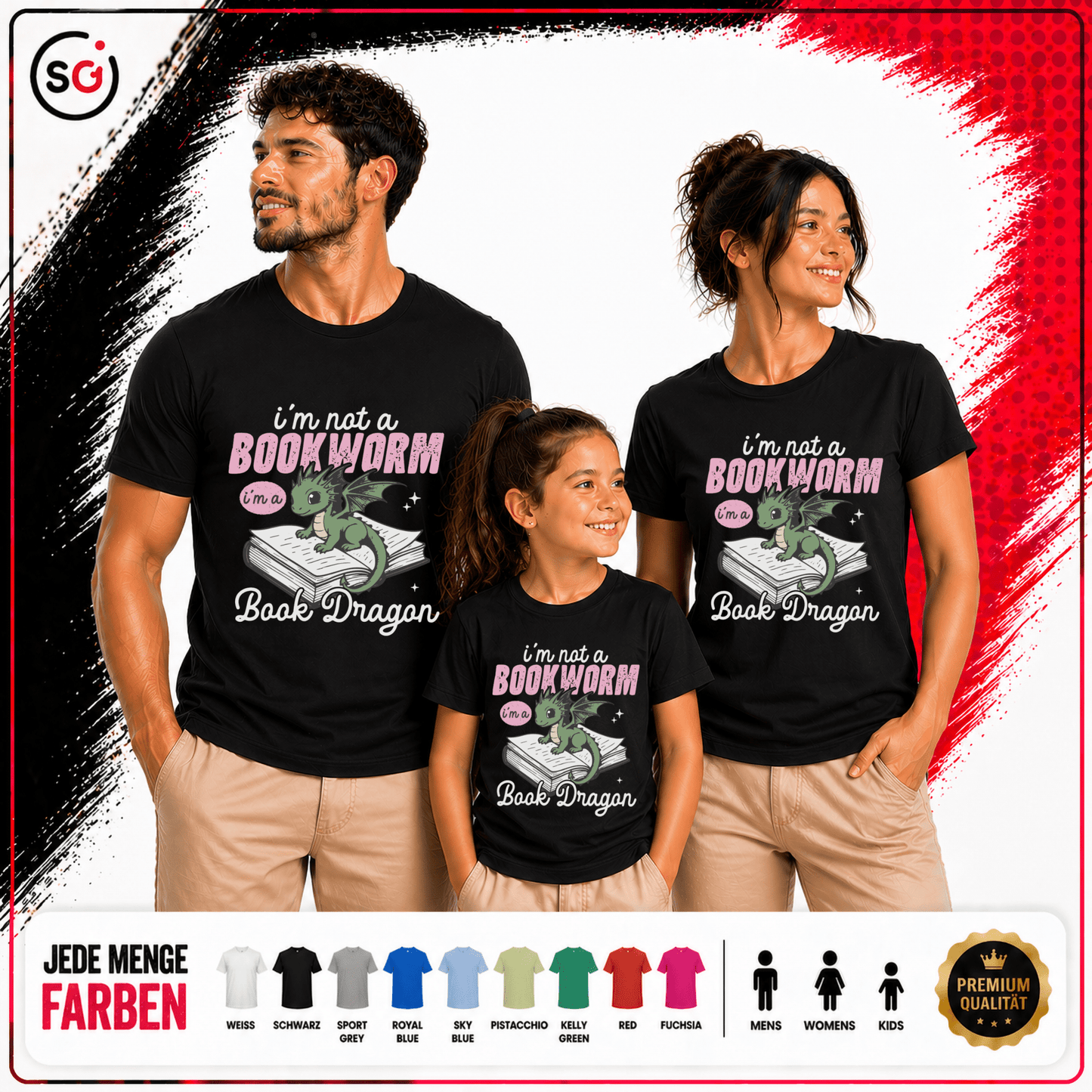 Book Dragon Shirt: Lustiges Drachen Motiv für Leseratten & Fantasy Fans - StyleOne