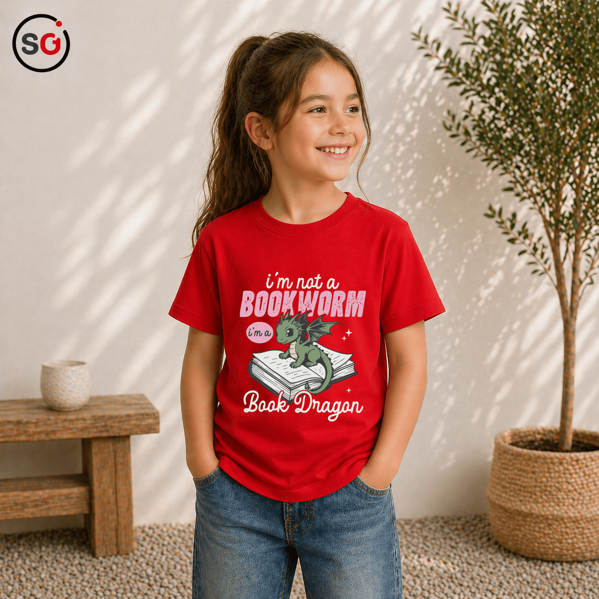 Book Dragon Shirt: Lustiges Drachen Motiv für Leseratten & Fantasy Fans - StyleOne