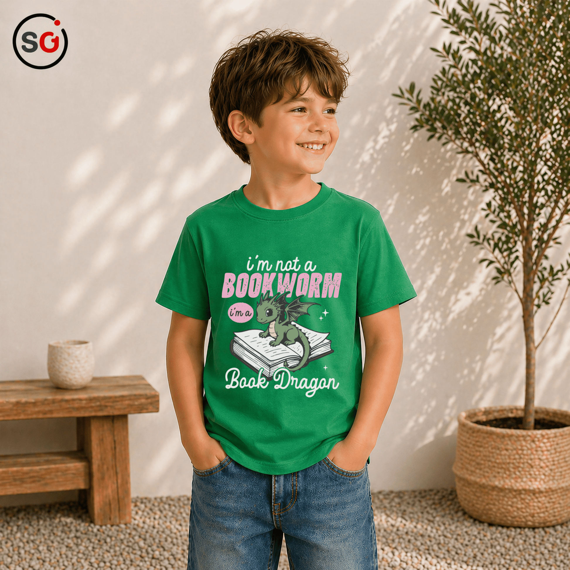 Book Dragon Shirt: Lustiges Drachen Motiv für Leseratten & Fantasy Fans - StyleOne