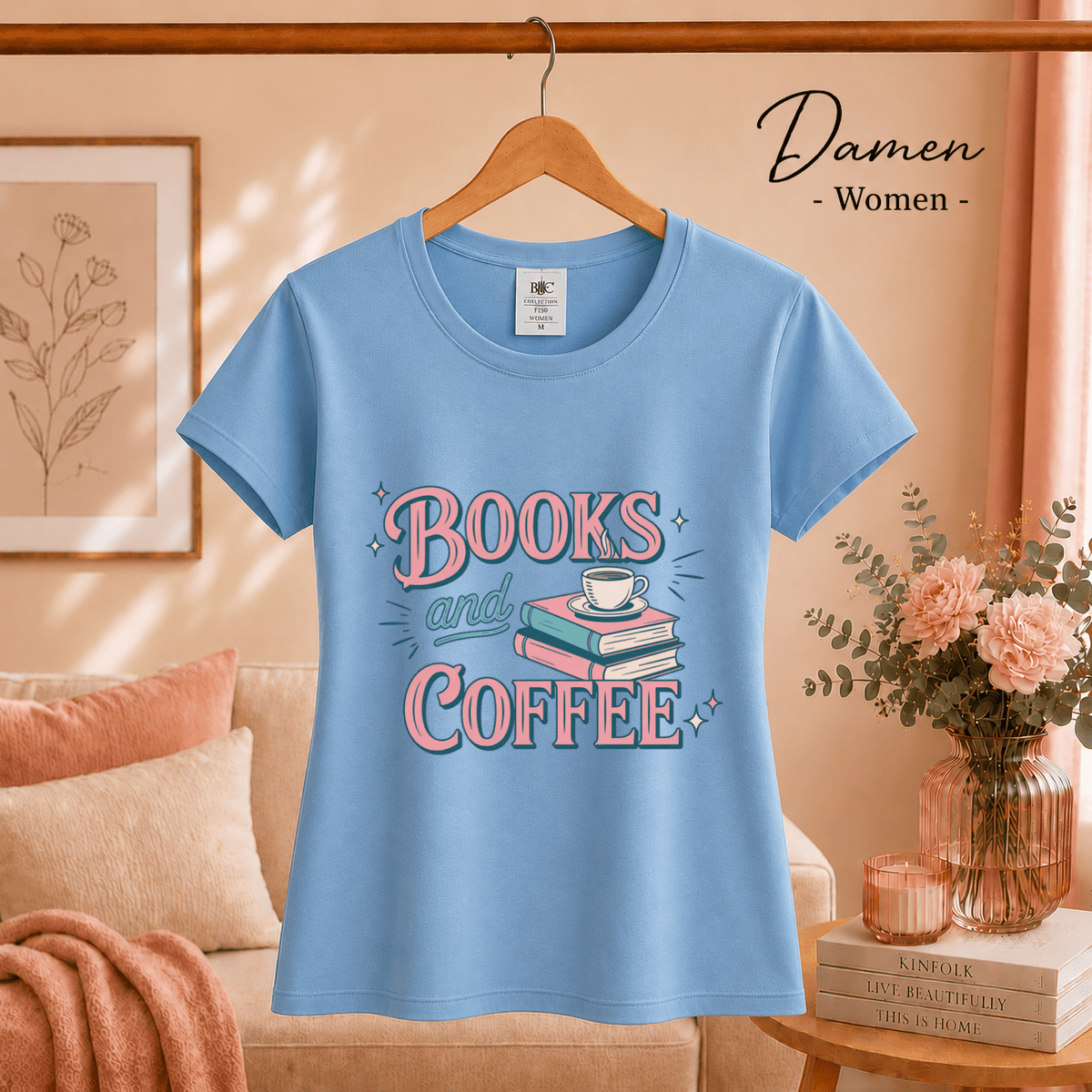 Books and Coffee T-Shirt | Charmantes Design für Leseratten & Kaffeefans - StyleOne