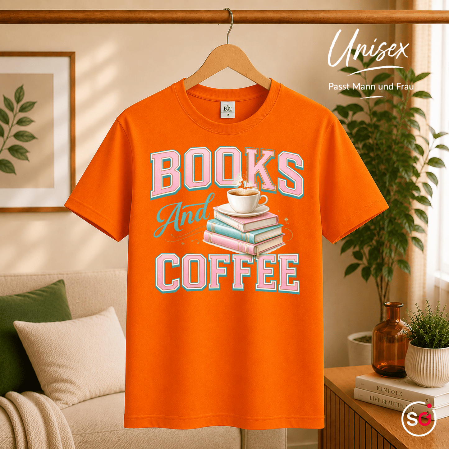 Books And Coffee T-Shirt für Leseratten & Kaffeefans – Damen & Herren - StyleOne