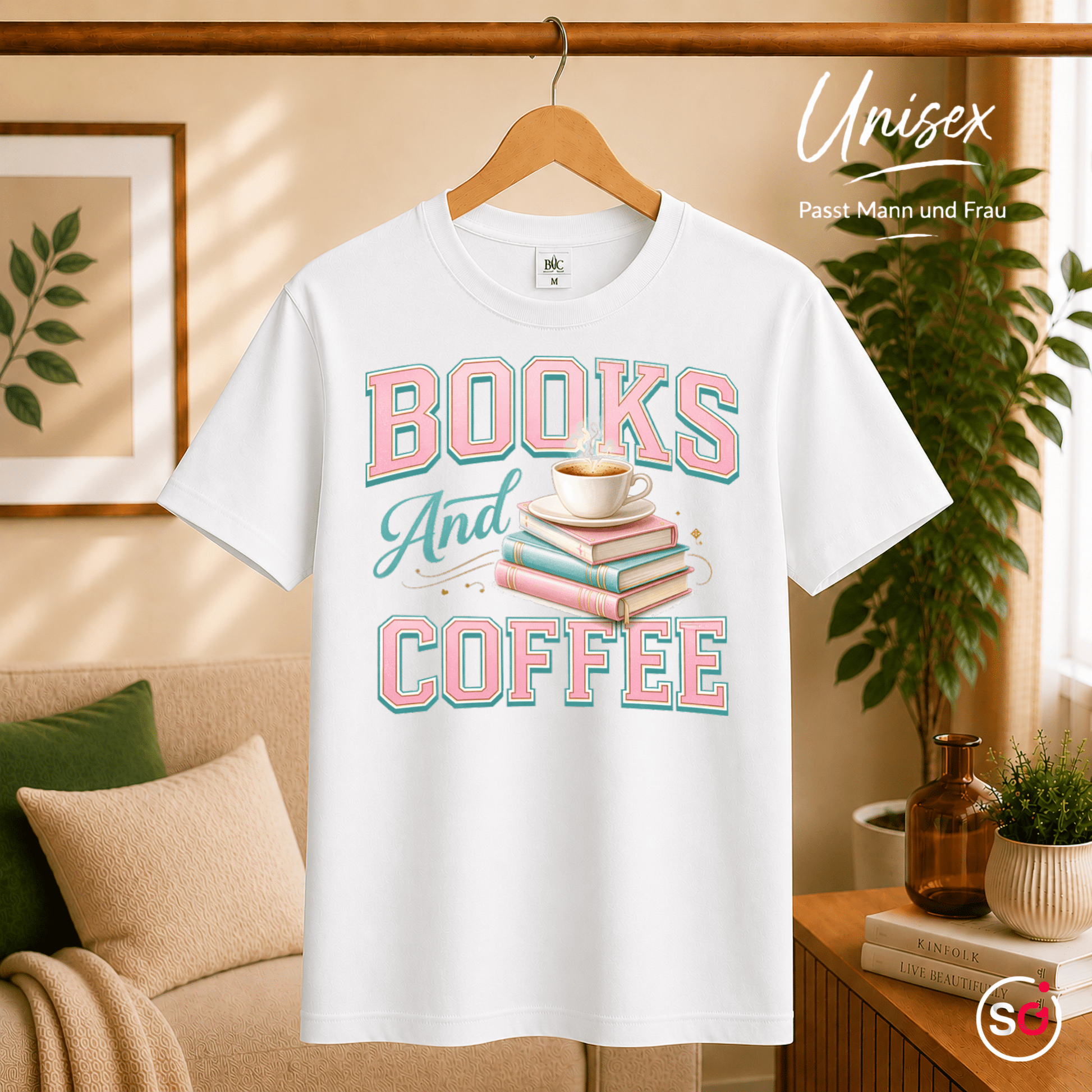Books And Coffee T-Shirt für Leseratten & Kaffeefans – Damen & Herren - StyleOne