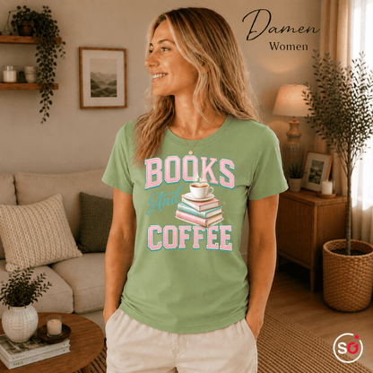 Books And Coffee T-Shirt für Leseratten & Kaffeefans – Damen & Herren - StyleOne