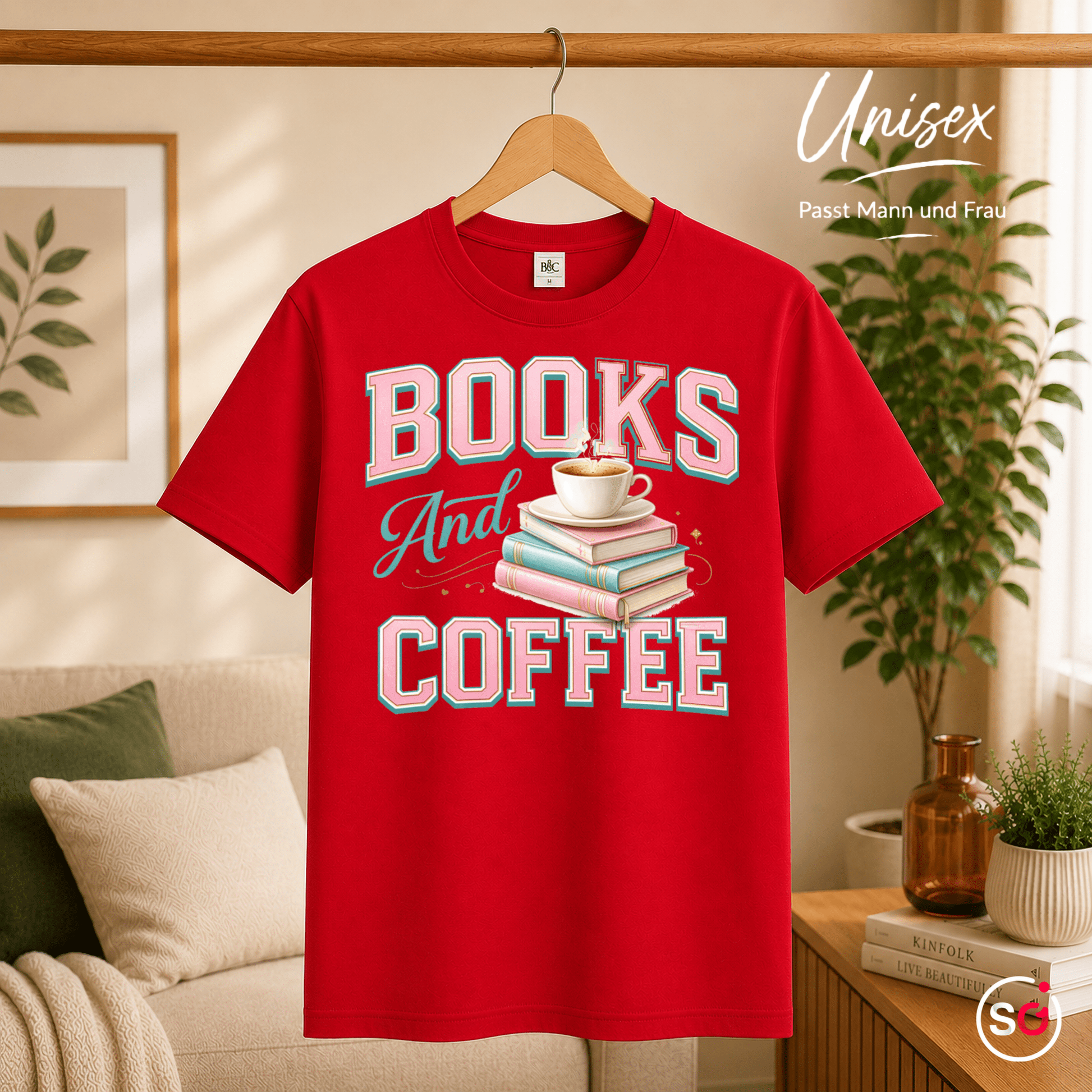 Books And Coffee T-Shirt für Leseratten & Kaffeefans – Damen & Herren - StyleOne