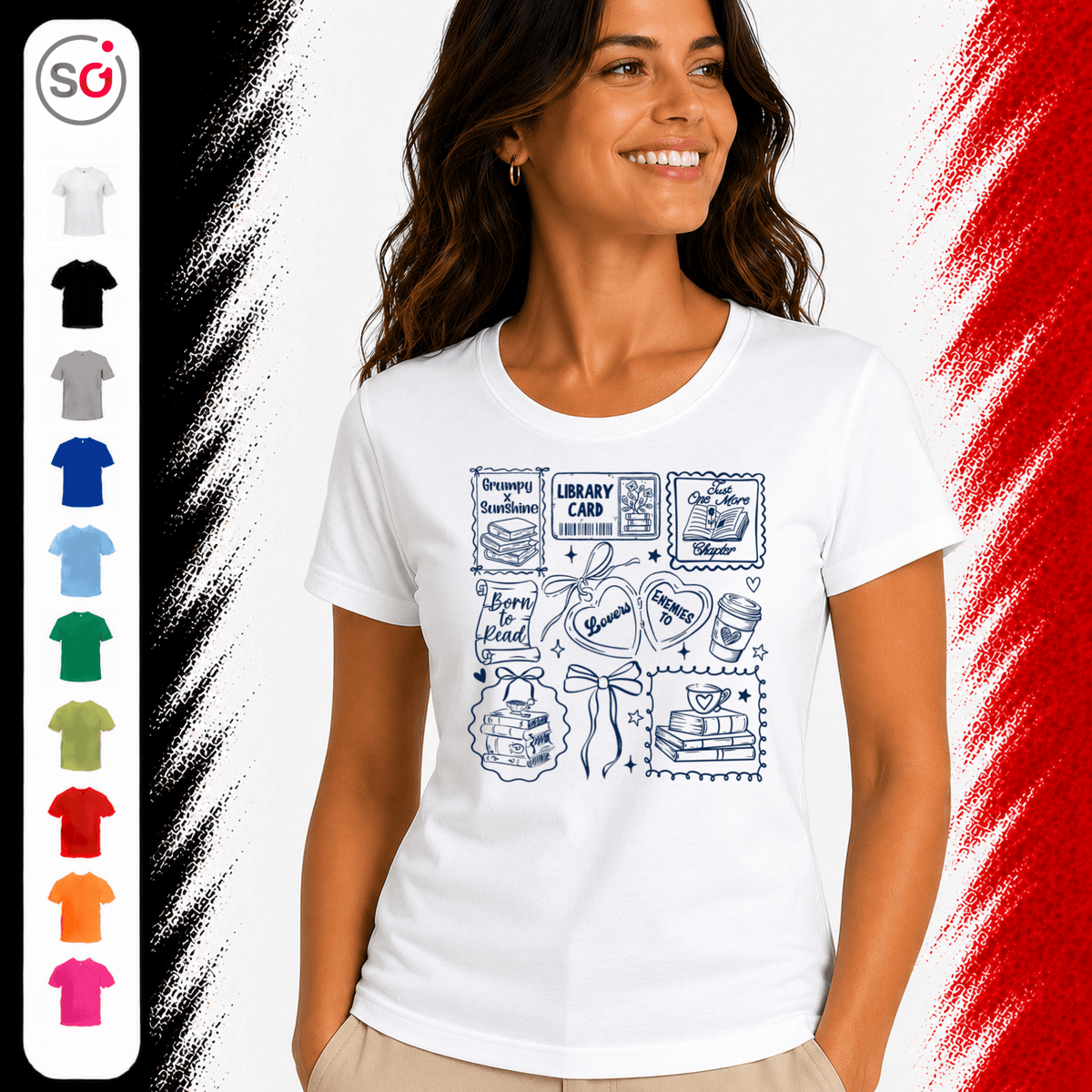 Born to Read | Literarisches Collage T-Shirt mit 'Grumpy x Sunshine' & 'Enemies to Lovers' Motiv - StyleOne
