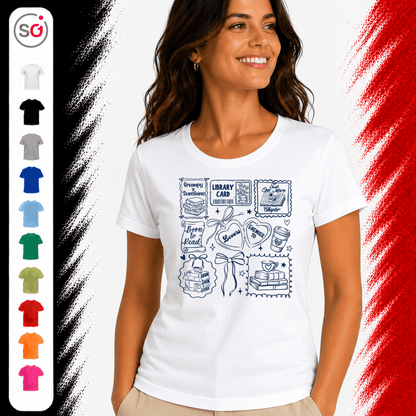 Born to Read | Literarisches Collage T-Shirt mit 'Grumpy x Sunshine' & 'Enemies to Lovers' Motiv - StyleOne