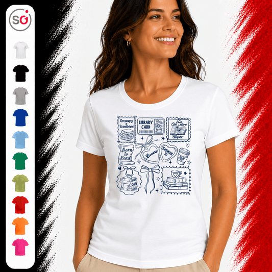 Born to Read | Literarisches Collage T-Shirt mit 'Grumpy x Sunshine' & 'Enemies to Lovers' Motiv - StyleOne