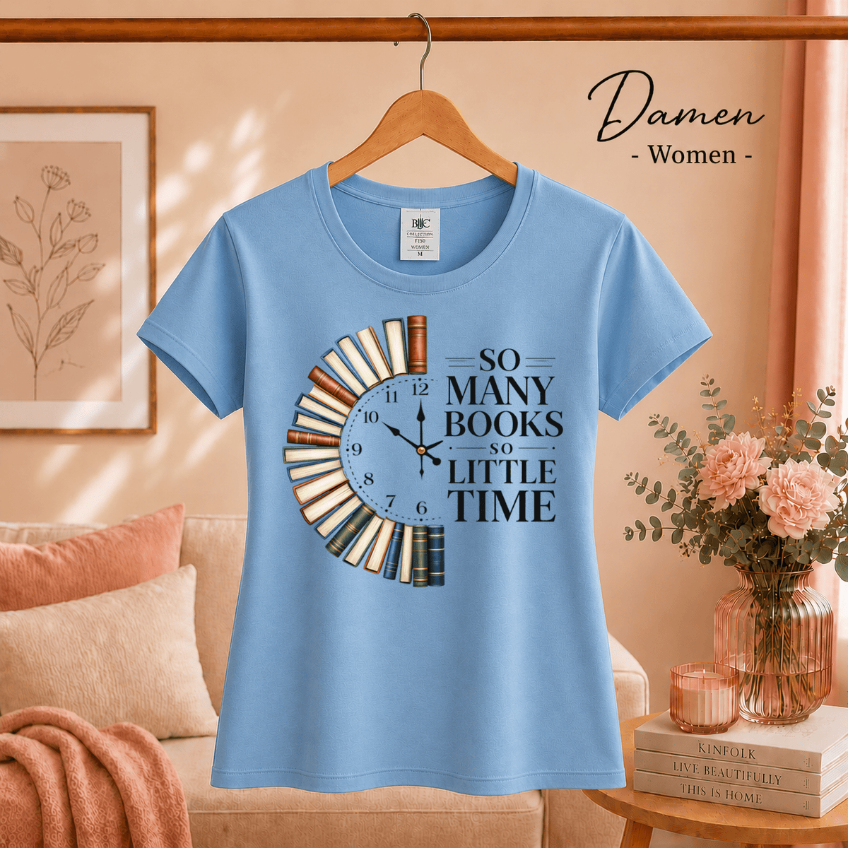 Bücheruhr T-Shirt: So Many Books So Little Time – Das perfekte Design für Lesefans - StyleOne