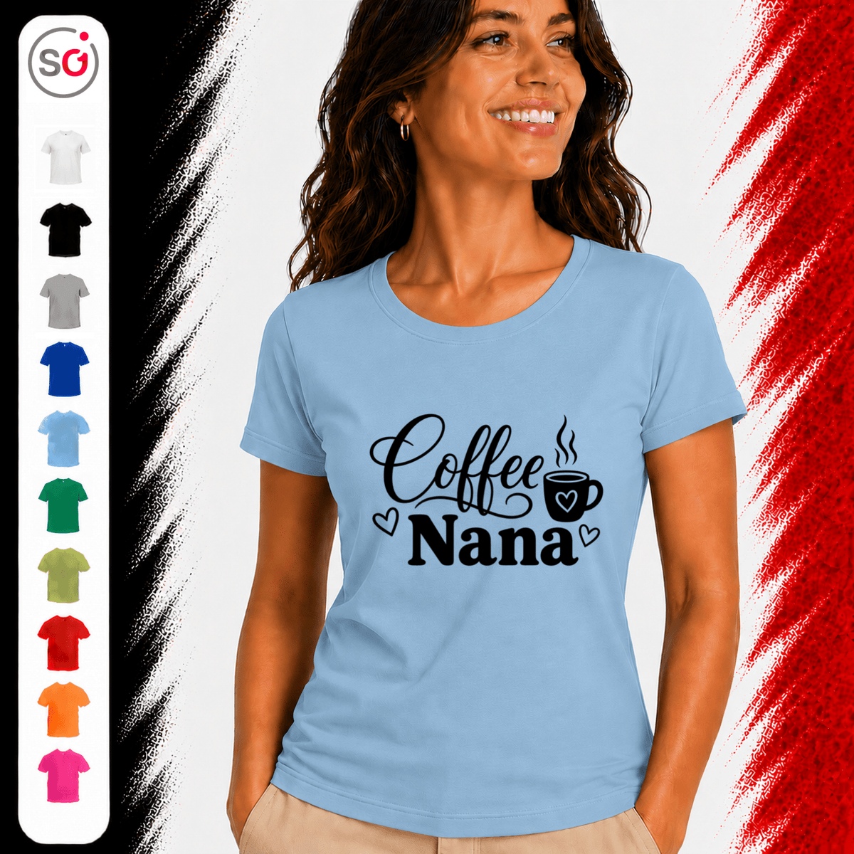 Coffee Nana Design mit Kaffeetasse & Herzen – Liebevoller Spruch für die beste Großmutter - StyleOne