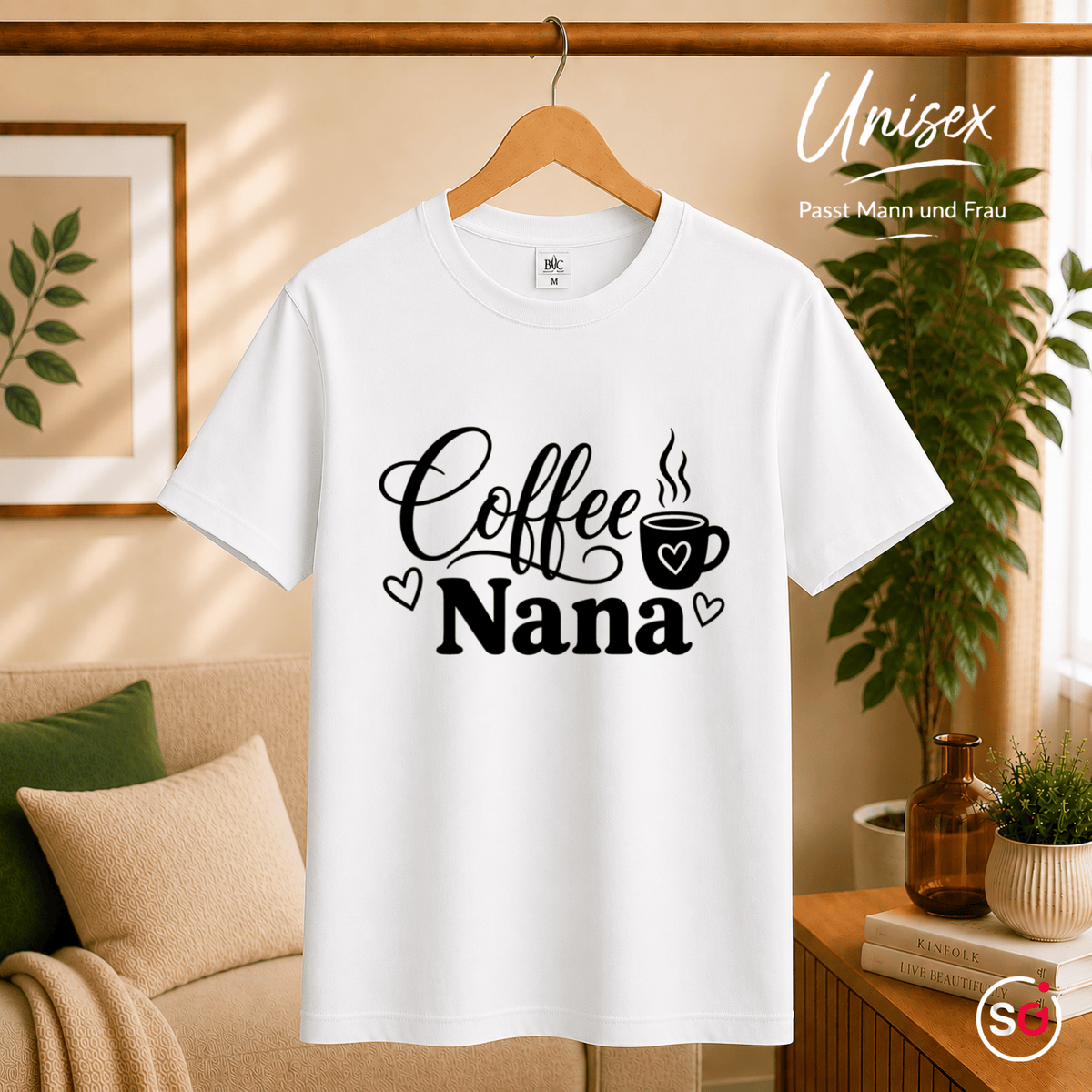 Coffee Nana Design mit Kaffeetasse & Herzen – Liebevoller Spruch für die beste Großmutter - StyleOne