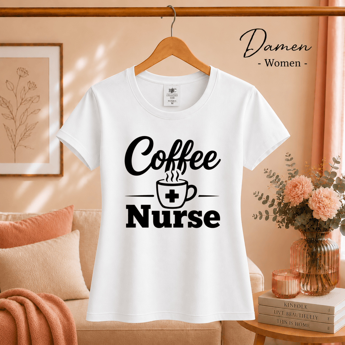 Coffee Nurse T-Shirt | Design mit lustigem Spruch für Pflegekräfte und Kaffeeliebhaber - StyleOne