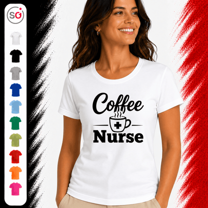Coffee Nurse T-Shirt | Design mit lustigem Spruch für Pflegekräfte und Kaffeeliebhaber - StyleOne
