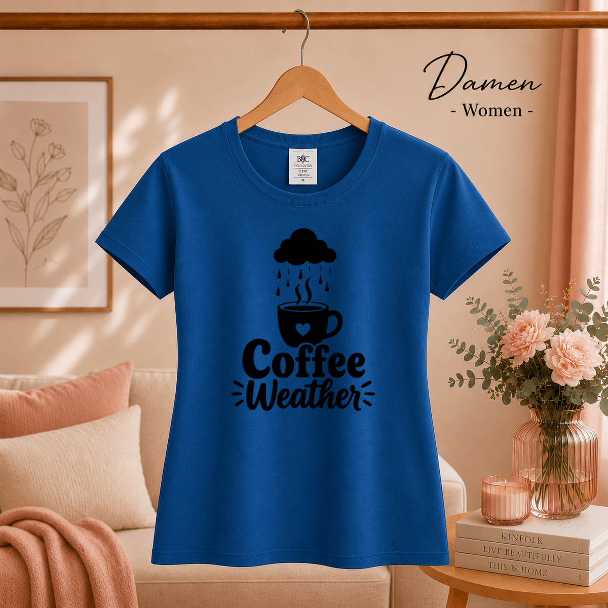 Coffee Weather T-Shirt | Design mit Kaffeetasse, Herz & Regenwolke - StyleOne