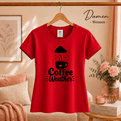 Coffee Weather T-Shirt | Design mit Kaffeetasse, Herz & Regenwolke - StyleOne