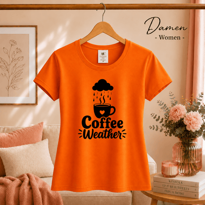 Coffee Weather T-Shirt | Design mit Kaffeetasse, Herz & Regenwolke - StyleOne