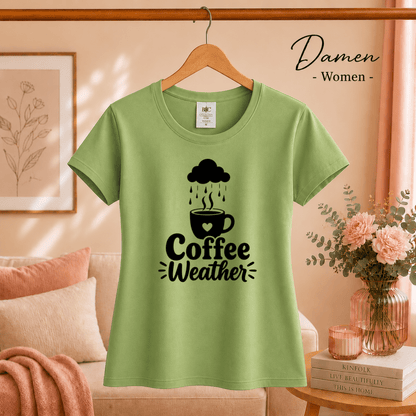 Coffee Weather T-Shirt | Design mit Kaffeetasse, Herz & Regenwolke - StyleOne