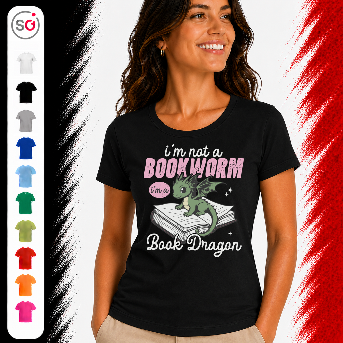 Vorschau – Ich bin kein Bücherwurm, ich bin ein Buchdrache: Charmantes Drachenmotiv für Lesefans