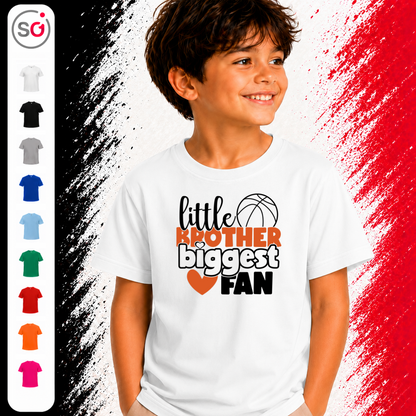 Vorschau – Kinder T-Shirt 'Little Brother Biggest Fan' mit Basketball & Herz