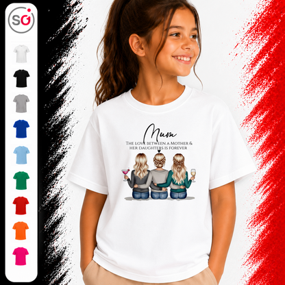 Vorschau – Kinder T-Shirt | Mutter & Töchter für immer | Liebevolles Familien-Motiv