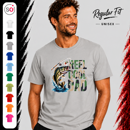 Vorschau – Reel Cool Dad T-Shirt mit detailreichem Bass-Motiv für Angler