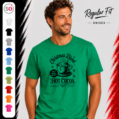 Vorschau – T-Shirt mit Hot Cocoa Motiv 'Christmas Blend' im nostalgischen Retro-Design