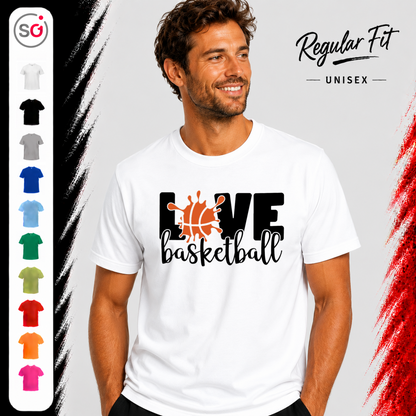 Vorschau – Love Basketball T-Shirt mit dynamischem Splash-Art-Design