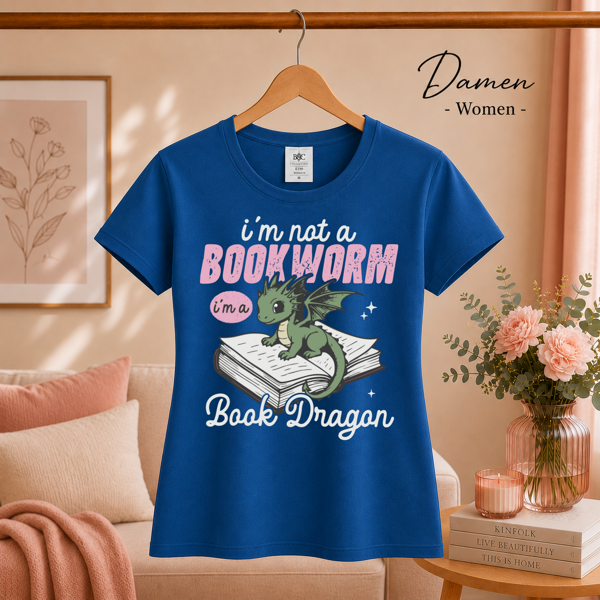 Damen RoyalBlau – Ich bin kein Bücherwurm, ich bin ein Buchdrache: Charmantes Drachenmotiv für Lesefans