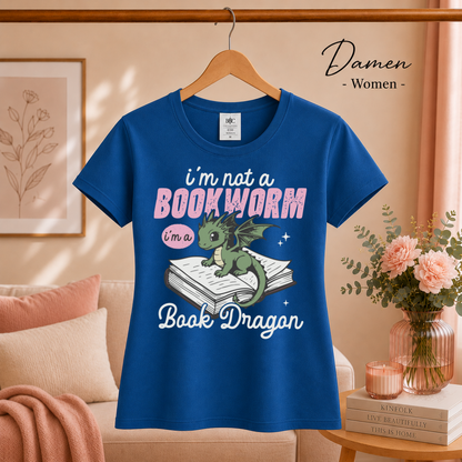 Damen RoyalBlau – Ich bin kein Bücherwurm, ich bin ein Buchdrache: Charmantes Drachenmotiv für Lesefans