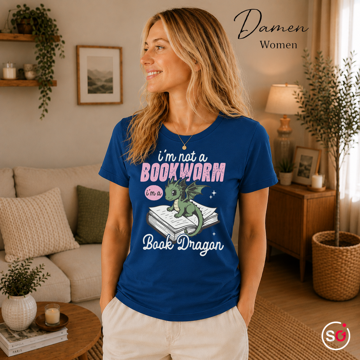 Damen RoyalBlau – Ich bin kein Bücherwurm, ich bin ein Buchdrache: Charmantes Drachenmotiv für Lesefans