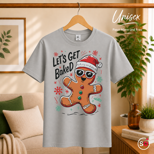 Unisex Grau – Frecher Lebkuchenmann Let's Get BakeD – Lustiges Weihnachtsdesign