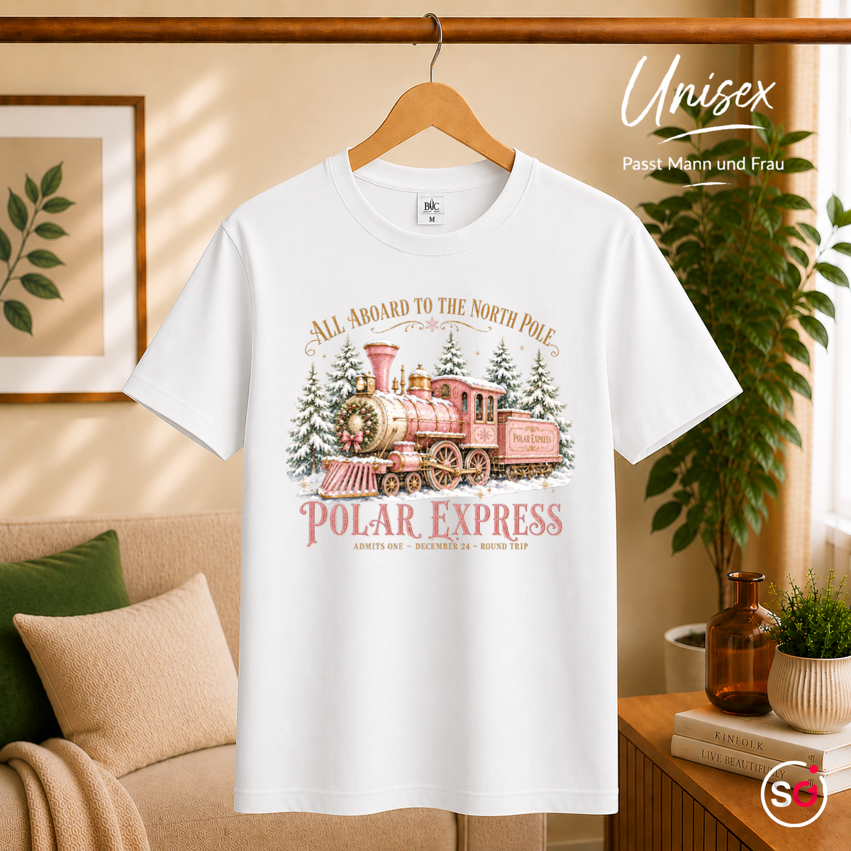 Unisex Weiß – T-Shirt Polar Express: Magische Weihnachtsfahrt zum Nordpol im Vintage-Design