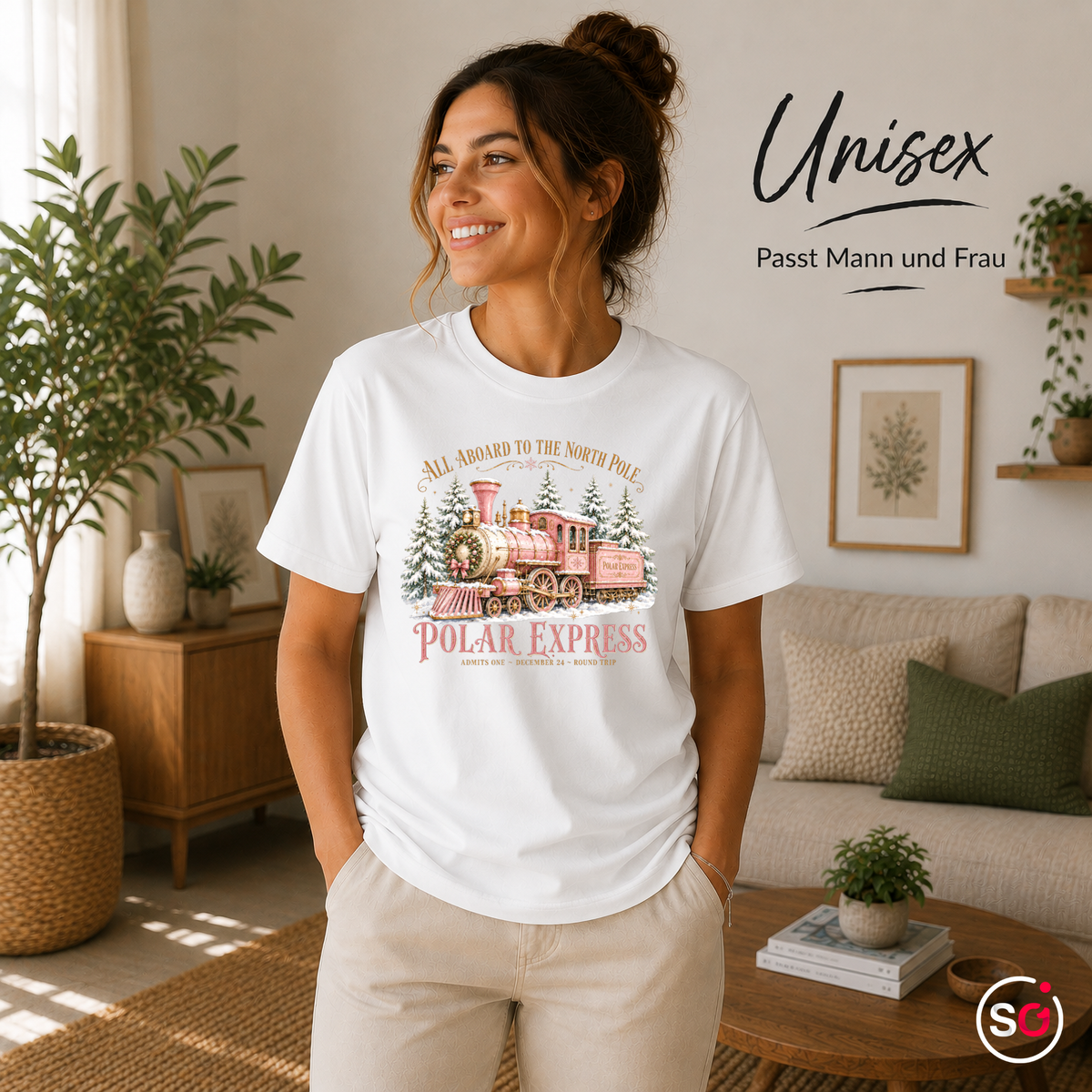 Unisex Weiß – T-Shirt Polar Express: Magische Weihnachtsfahrt zum Nordpol im Vintage-Design