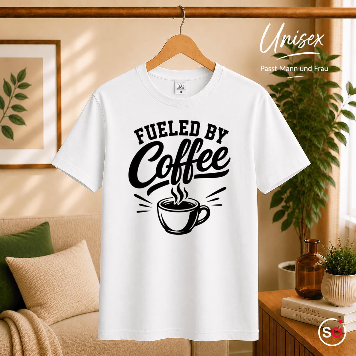 Fueled by Coffee T-Shirt | Design für Kaffeeliebhaber mit dampfender Tasse - StyleOne