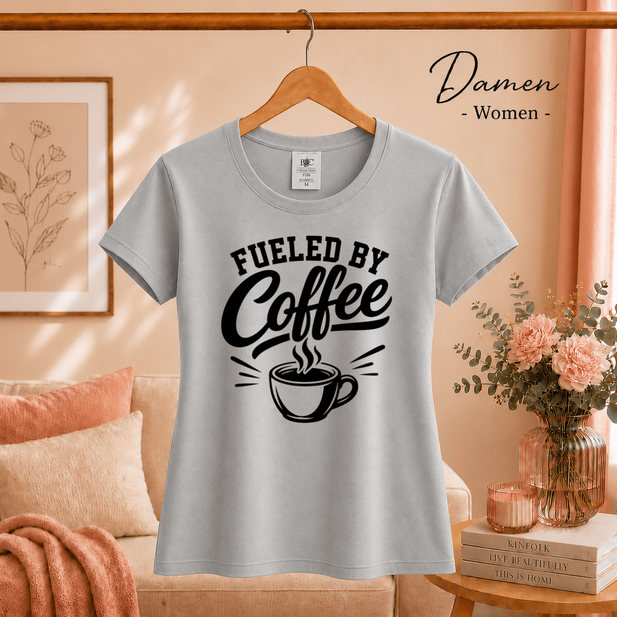 Fueled by Coffee T-Shirt | Design für Kaffeeliebhaber mit dampfender Tasse - StyleOne