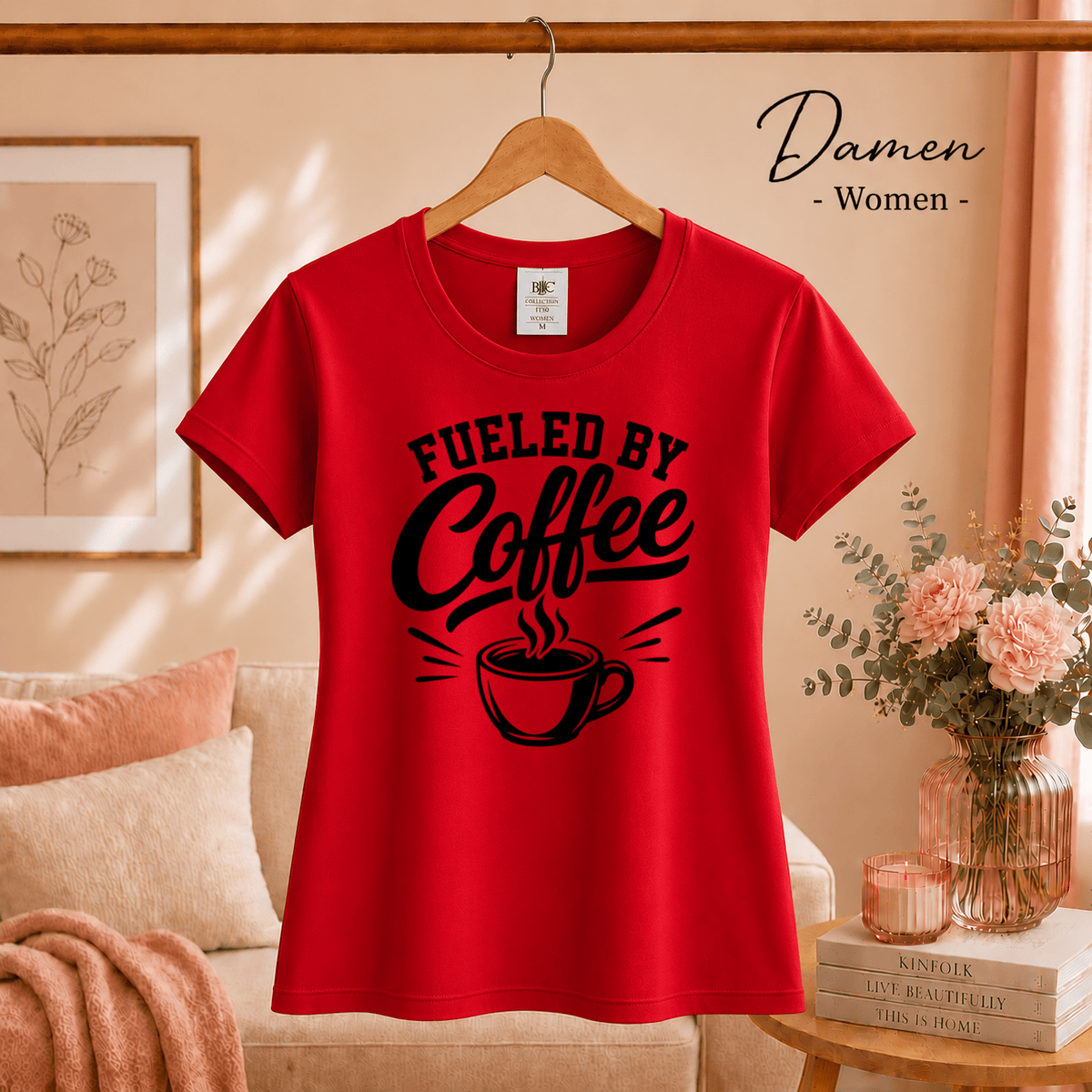 Fueled by Coffee T-Shirt | Design für Kaffeeliebhaber mit dampfender Tasse - StyleOne