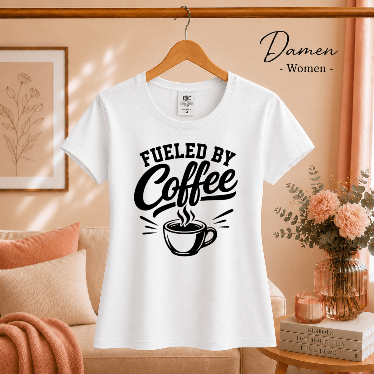 Fueled by Coffee T-Shirt | Design für Kaffeeliebhaber mit dampfender Tasse - StyleOne