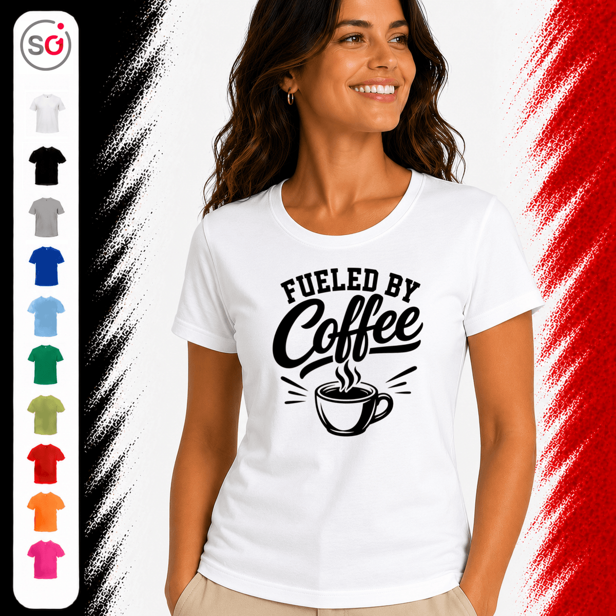 Fueled by Coffee T-Shirt | Design für Kaffeeliebhaber mit dampfender Tasse - StyleOne
