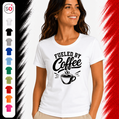 Fueled by Coffee T-Shirt | Design für Kaffeeliebhaber mit dampfender Tasse - StyleOne