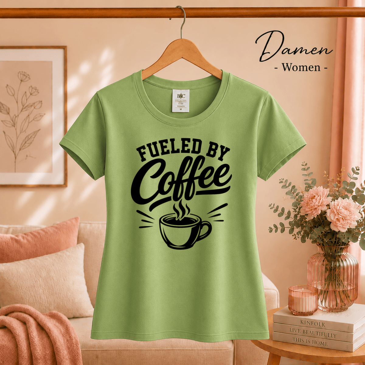 Fueled by Coffee T-Shirt | Design für Kaffeeliebhaber mit dampfender Tasse - StyleOne